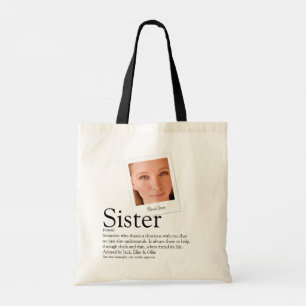 Moderne Schwester Definition Foto Tragetasche