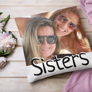 Moderne Schwester/n Foto & Zitat Benutzerdefinie Kissen