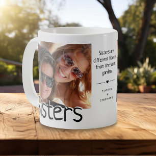 Moderne Schwester/n Foto & Zitat Süße Familie Kaffeetasse