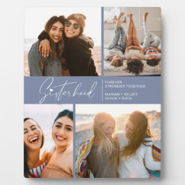 Moderne Schwesternfotografie Collage Smoky Blau Fotoplatte