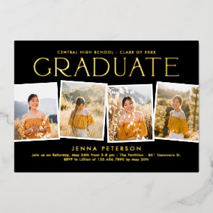 Moderne Scrapbook Graduation Party Folieneinladung