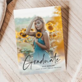 Moderne Script 2 Foto Graduation Party Einladung