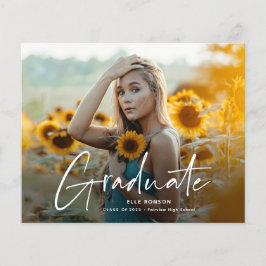 Moderne Script 2 Foto Graduation Party Einladung