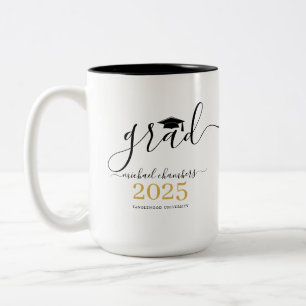 Moderne Script-Abschluss-Klasse 2025 Zweifarbige Tasse