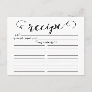 Moderne Script-Brautparty-Rezeptionskarten Postkarte