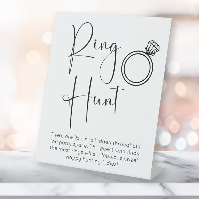 Moderne Script-Brautparty-Ringjagd Sockelschild (Von Creator hochgeladen)