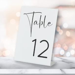 Moderne Script-Brautparty-Tischnummer Sockelschild