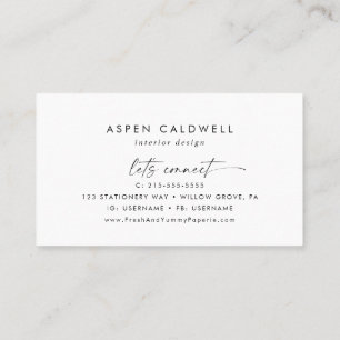 Moderne Script Business Card Visitenkarte