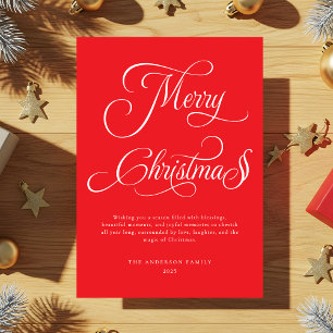 Moderne Script Calligrafie Red Frohe Weihnachten
