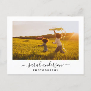 Moderne Script Calligraphy Foto Business Card Postkarte