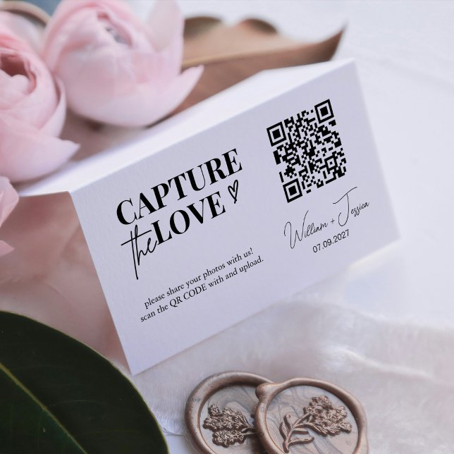 Moderne Script Capture Die QR-Liebe-Code-Karte (Von Creator hochgeladen)