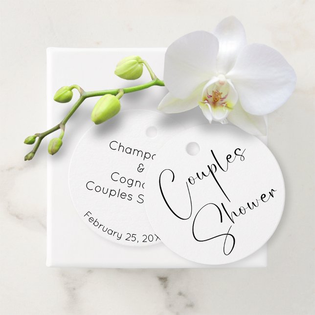 Moderne Script Couples Dusche Geschenkanhänger (Von Creator hochgeladen)
