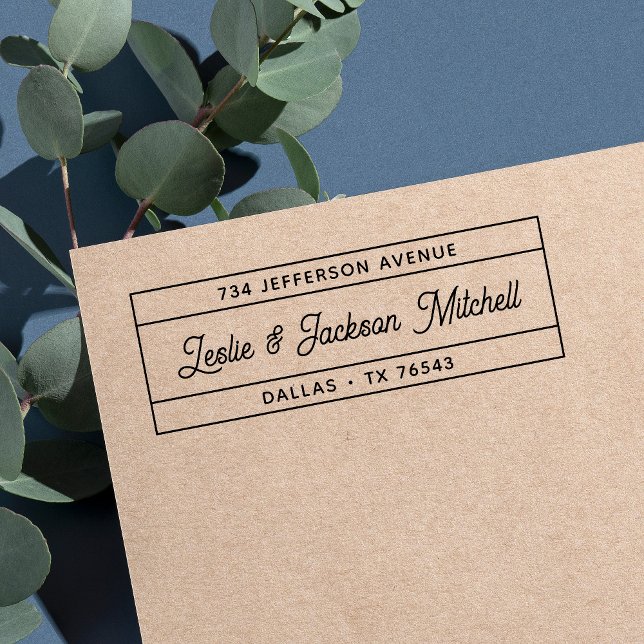 Moderne Script Coupname Rücksendeadresse Permastempel (Von Creator hochgeladen)