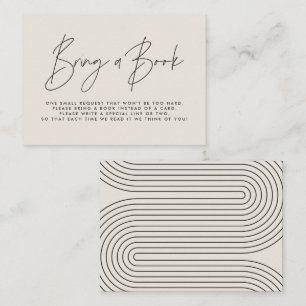 Moderne Script-Creme-Babydusche bringt Buch Mitteilungskarte
