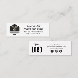 Moderne Script Custom Order Danke Card Mini Visitenkarte