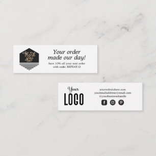 Moderne Script Custom Order Danke Card Mini Visitenkarte