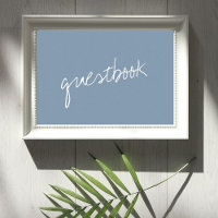 Moderne Script Dusty Blue Minimalistic Wedding