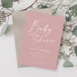 Moderne Script Dusty Pink Girls Baby Dusche Einladung<br><div class="desc">Moderne Script Dusty Pink Girls Baby Shower Einladung. Klicken Sie auf die Schaltfläche Personalisieren,  um dieses Design mit Ihren Details anzupassen.</div>