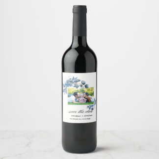 Moderne Script Eukalyptus Funkelwein Etikett