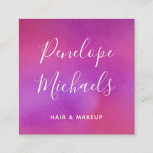 Moderne Script farbig Wasserfarbe Quadratische Visitenkarte