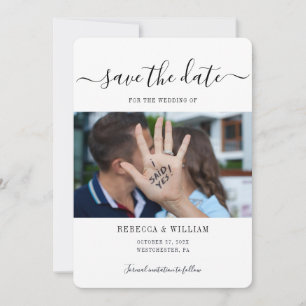 Moderne Script-Foto-Hochzeit Save The Date