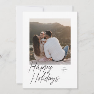 Moderne Script Foto Holiday Card Feiertagskarte