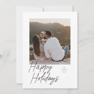 Moderne Script Foto Holiday Card Feiertagskarte