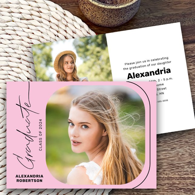 Moderne Script-Foto-Klasse der Graduation Party 20 Einladung (Von Creator hochgeladen)