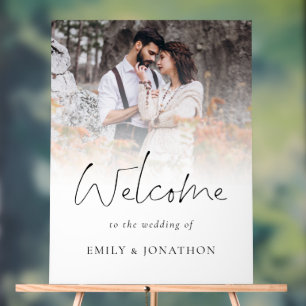Moderne Script-Foto-Namen Willkommen bei Hochzeite Acrylschild
