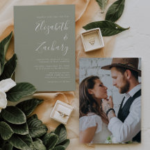 Moderne Script Foto Sage Green Wedding