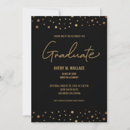 Moderne Script Gold Celebrate Graduate Einladung
