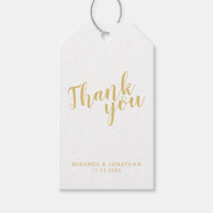 Moderne Script Gold Gastgeschenk Hochzeit Vielen D Geschenkanhänger