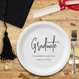 Moderne Script Graduation Party Custom Pappteller