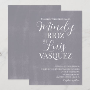 Moderne Script gray Washed Stone Rustikale Hochzei Einladung