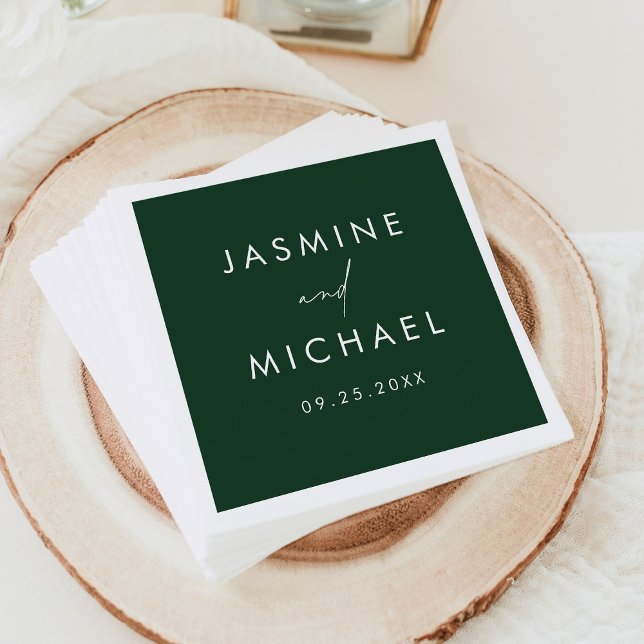 Moderne Script Green Wedding Serviette (Von Creator hochgeladen)