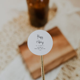 Moderne Script Happy Ferien Umschlag Aufkleber