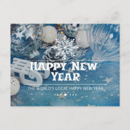 Moderne Script Happy New Year Holiday Postcard Postkarte