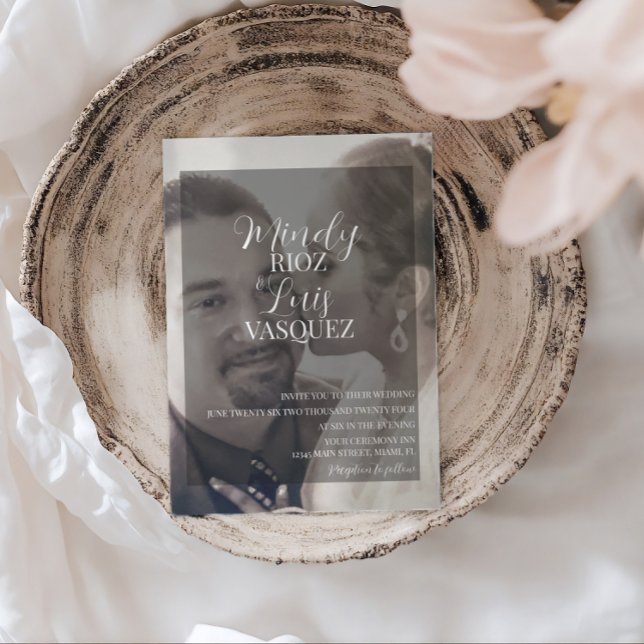 Moderne Script-Imitate Velum Transparente Foto Hoc Einladung (Von Creator hochgeladen)