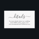 Moderne Script-Kalligrafie Minimale Details Begleitkarte<br><div class="desc">Minimal Gehäuse-Karte mit einem Header in Skriptkalligraphie und Informationen oder Nachricht an Gäste in der modernen Typografie.</div>