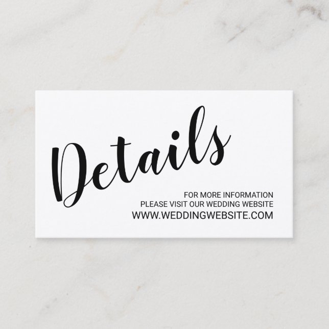 Moderne Script Kraft Paper Wedding Website Card Begleitkarte (Vorderseite)