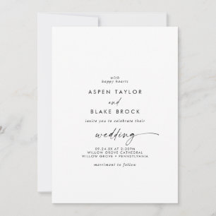 Moderne Script Lässig Couple Hosting Hochzeit Einladung