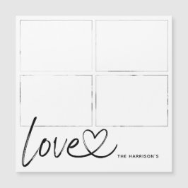 Moderne Script-Liebe Foto Collage Magnetic Card Magnetkarte