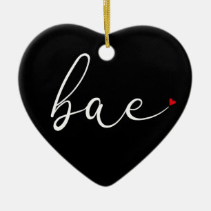 Moderne Script-Liebe Heart Bae Definition Keramik Ornament