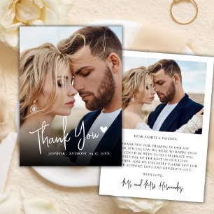 Moderne Script Liebe Herz 2 Foto Hochzeit Vielen D Mitteilungskarte