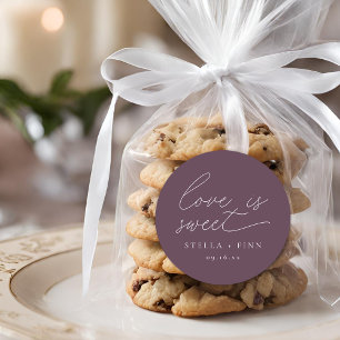 Moderne Script-Liebe ist süße Hochzeit Runder Aufkleber