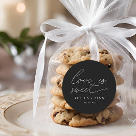 Moderne Script-Liebe ist süße Hochzeit Runder Aufkleber