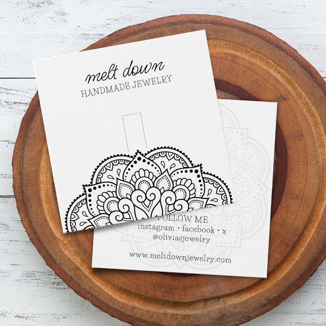 Moderne Script Mandala Ring Juwelier Display Card (Modern Script Mandala Ring Jewelry Display Card)