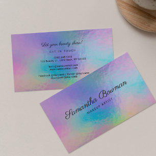 Moderne Script-Maske Faux-Holografisch Visitenkarte