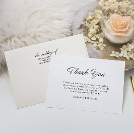 Moderne Script Minimal Calligraphy White Wedding Dankeskarte