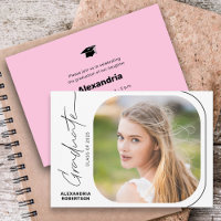 Moderne Script Minimal Foto Graduation Party